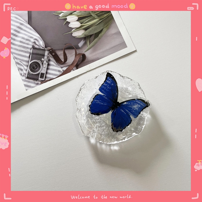 Stand Holder hp Transparan Kupu-kupu Warna Permen Phone Holeder