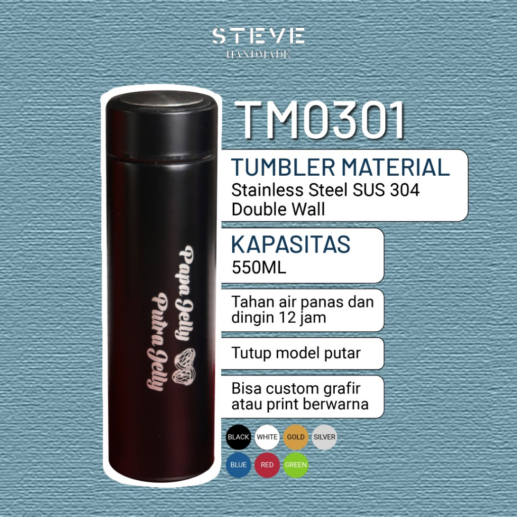 Botol minum stainless termos vacuum tumbler travel mug TM0301 Custom