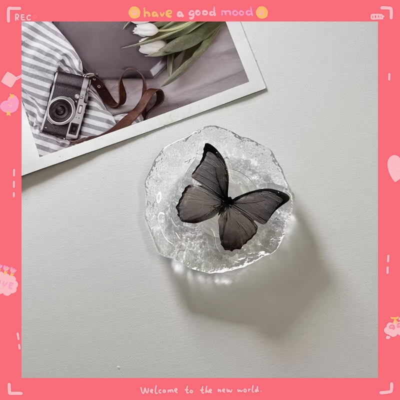 Stand Holder hp Transparan Kupu-kupu Warna Permen Phone Holeder