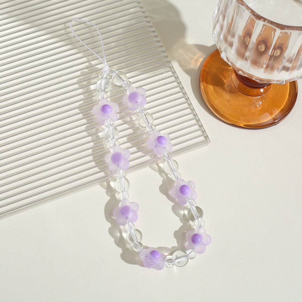 INS Korea Fashion Transparan Love Heart Bow Bracelet Lucu Rantai Manik-manik Gantungan Kunci