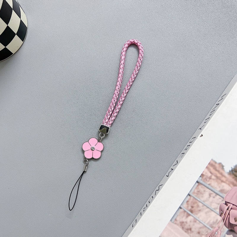 Gantungan HP Aesthetic Motif Bunga Silikon Anti Hilang Casing Telepon Liontin Tali Lanyard HP Lucu Segar Warna Silicone Flower -DF