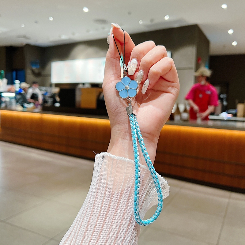 Gantungan HP Aesthetic Motif Bunga Silikon Anti Hilang Casing Telepon Liontin Tali Lanyard HP Lucu Segar Warna Silicone Flower -DF