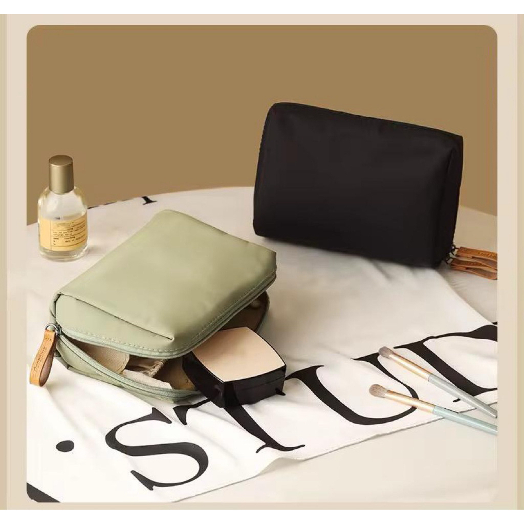 Charming Cosmetic cube Bag Tas Pouch Make Up Mini | Tas Kosmetik Waterproof Anti Air Bahan Nylon Resleting Kulit | Travel Kit Tas Travel | Bag Organizer Tas Kosmetik Motif Polos Kekinian Murah | Tas Travel Kosmetik Lipstik Mini Anti Air Cantik Serbaguna