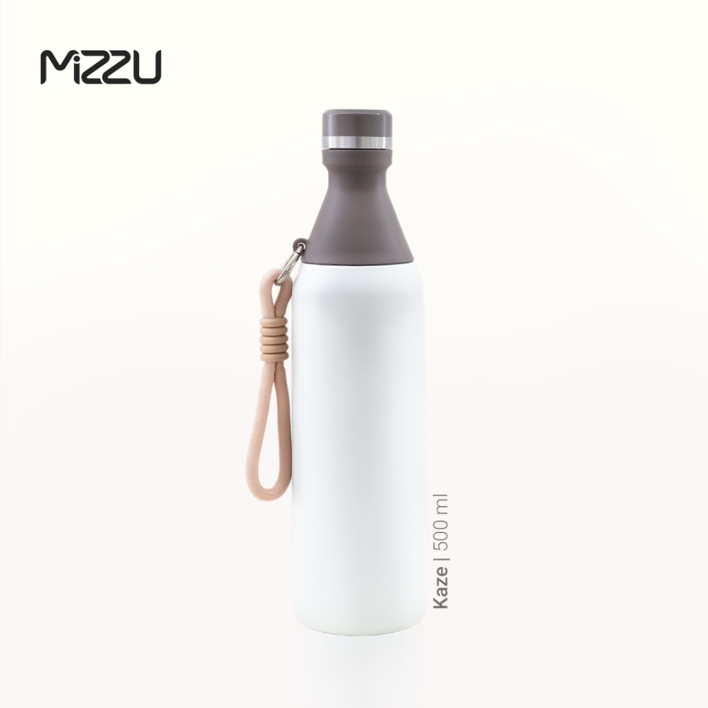 MIZZU BOTTLE - Kaze Botol Minum 500ml Strap Handle - Tumbler Kopi Stainless Tahan Panas Dingin