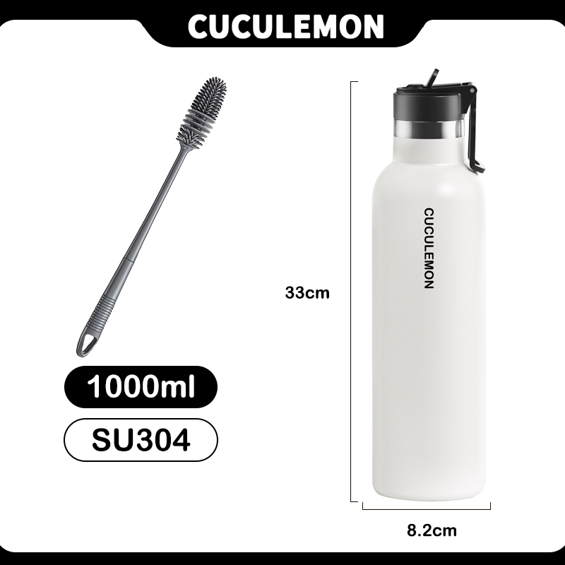 CucuLemon Termos Stainless Steel Tumbler Tahan Panas Dingin Botol Minum 1 Liter Sport Air Bottles