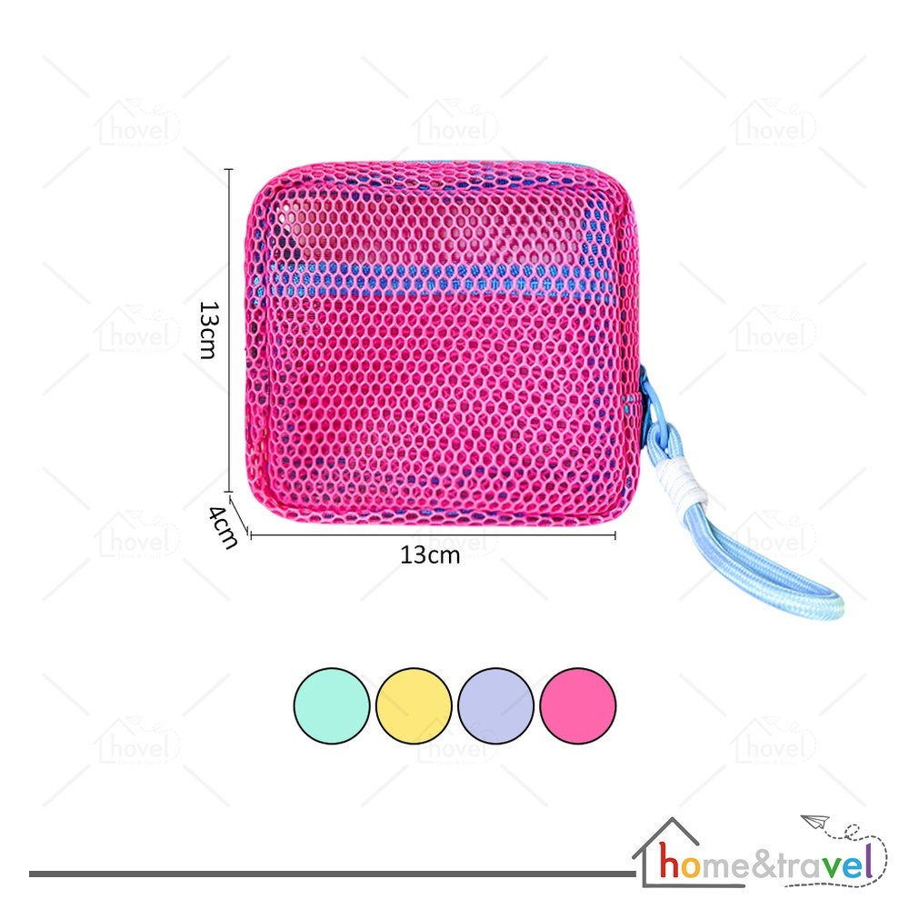 HOVELSHOP Pouch Jaring Kosmetik Tas Mini Penyimpanan Makeup Aksesoris Fashion Wanita Charm Bag Korean