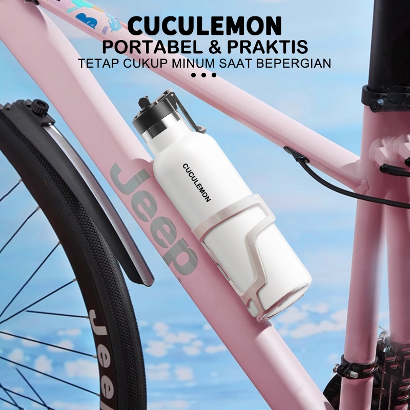 CucuLemon Termos Stainless Steel Tumbler Tahan Panas Dingin Botol Minum 1 Liter Sport Air Bottles
