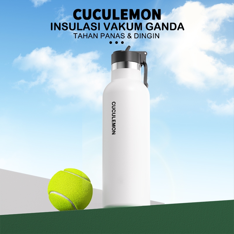 CucuLemon Termos Stainless Steel Tumbler Tahan Panas Dingin Botol Minum 1 Liter Sport Air Bottles