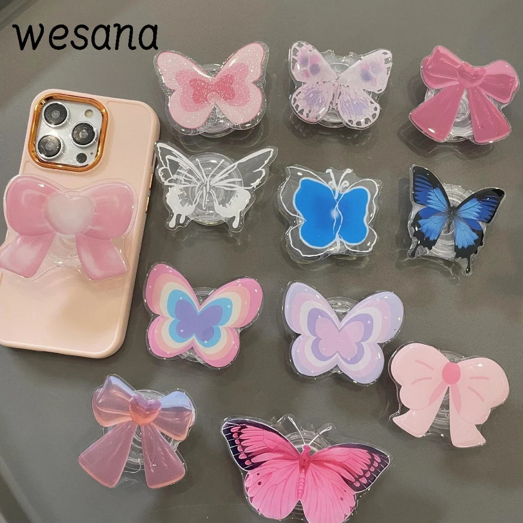 Stand Holder hp Transparan Kupu-kupu Warna Permen Phone Holeder