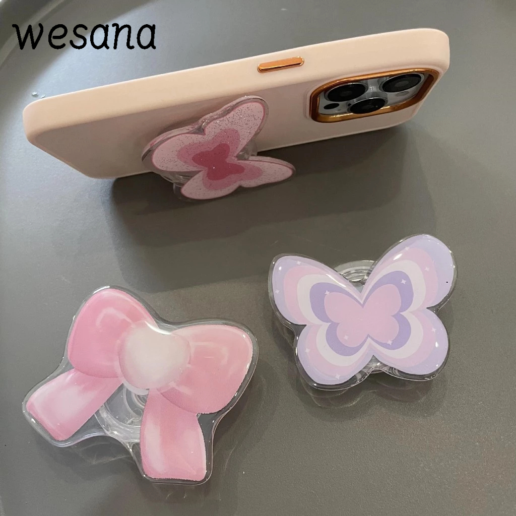 Stand Holder hp Transparan Kupu-kupu Warna Permen Phone Holeder