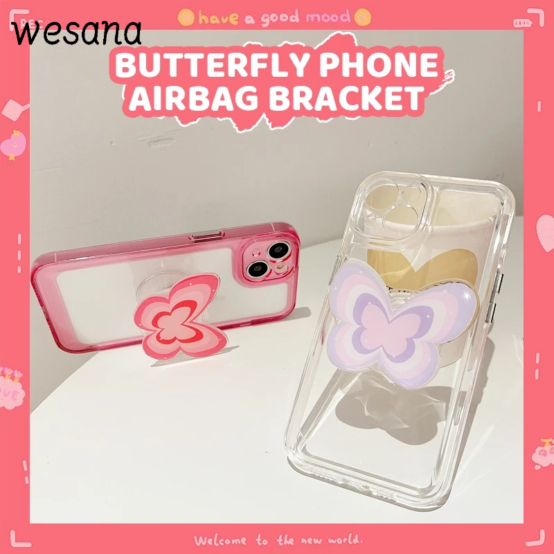 Stand Holder hp Transparan Kupu-kupu Warna Permen Phone Holeder