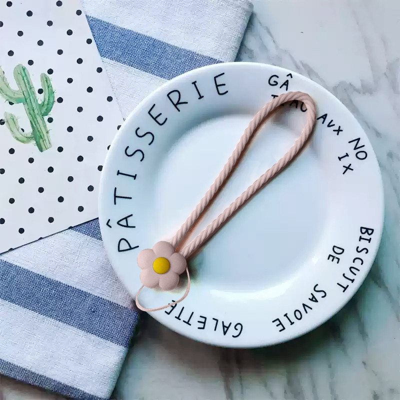 Gantungan HP Aesthetic Motif Bunga Silikon Anti Hilang Casing Telepon Liontin Tali Lanyard HP Lucu Segar Warna Silicone Flower -DF