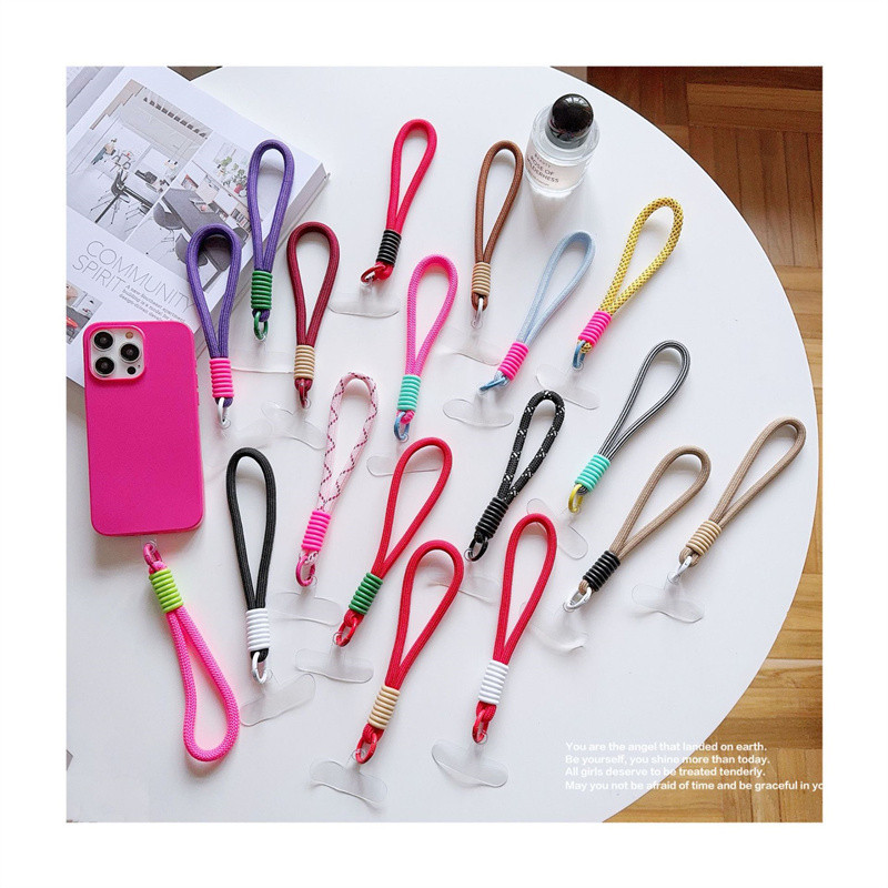 Tali Gantungan Gelang HP Mobile Phone Lanyard Handphone Tangan Pendek Macaron Lanyard Strap Kunci Bahan Silikon Phone Straps & Keychains