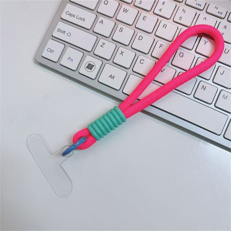 Tali Gantungan Gelang HP Mobile Phone Lanyard Handphone Tangan Pendek Macaron Lanyard Strap Kunci Bahan Silikon Phone Straps & Keychains