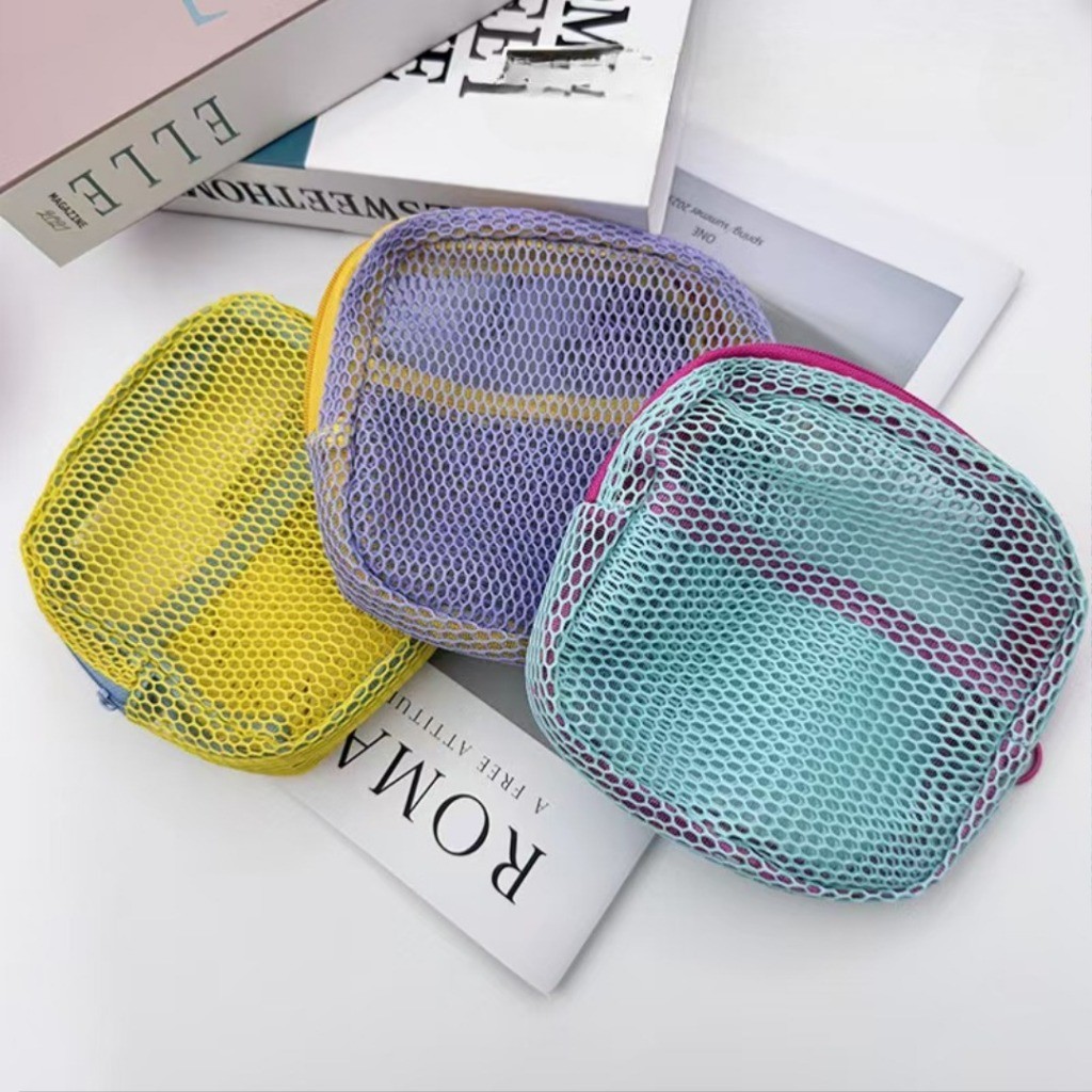 Pouch Jaring Tas Make Up Portable Mini Penyimpanan Alat Kecantikan Anti Jamur Fleksible