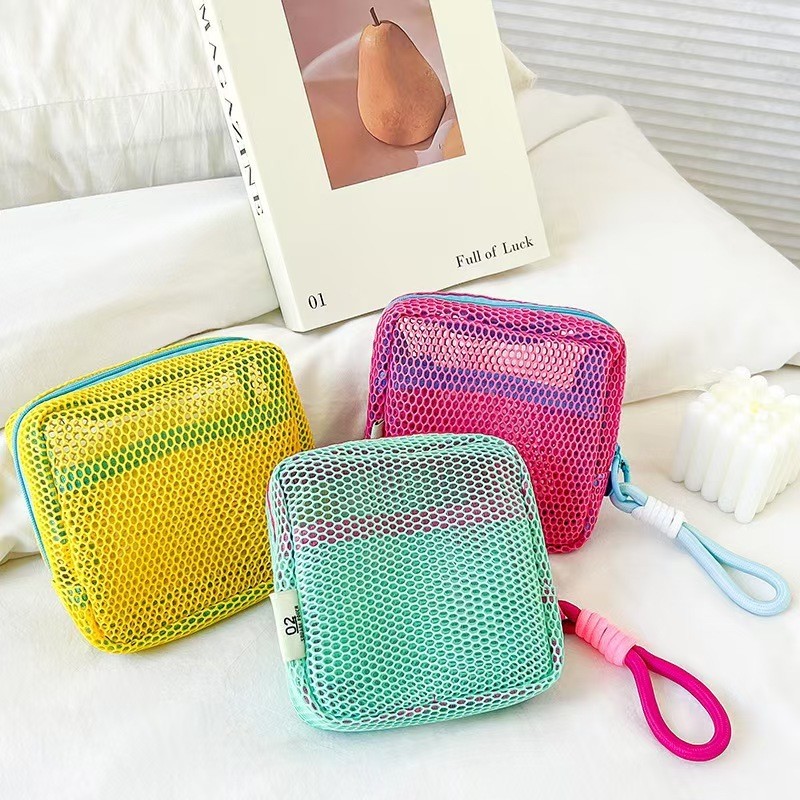 Pouch Jaring Tas Make Up Portable Mini Penyimpanan Alat Kecantikan Anti Jamur Fleksible