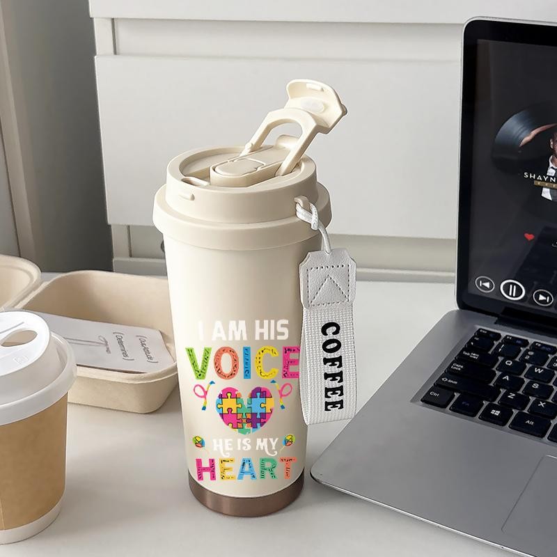 Tumbler CUP 500 ML Simple Anime Cool Pink Life Heart Termos Kopi Stainless Custom Steel Dengan Sedotan Kopi Yang Elegan