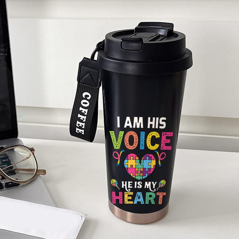 Tumbler CUP 500 ML Simple Anime Cool Pink Life Heart Termos Kopi Stainless Custom Steel Dengan Sedotan Kopi Yang Elegan