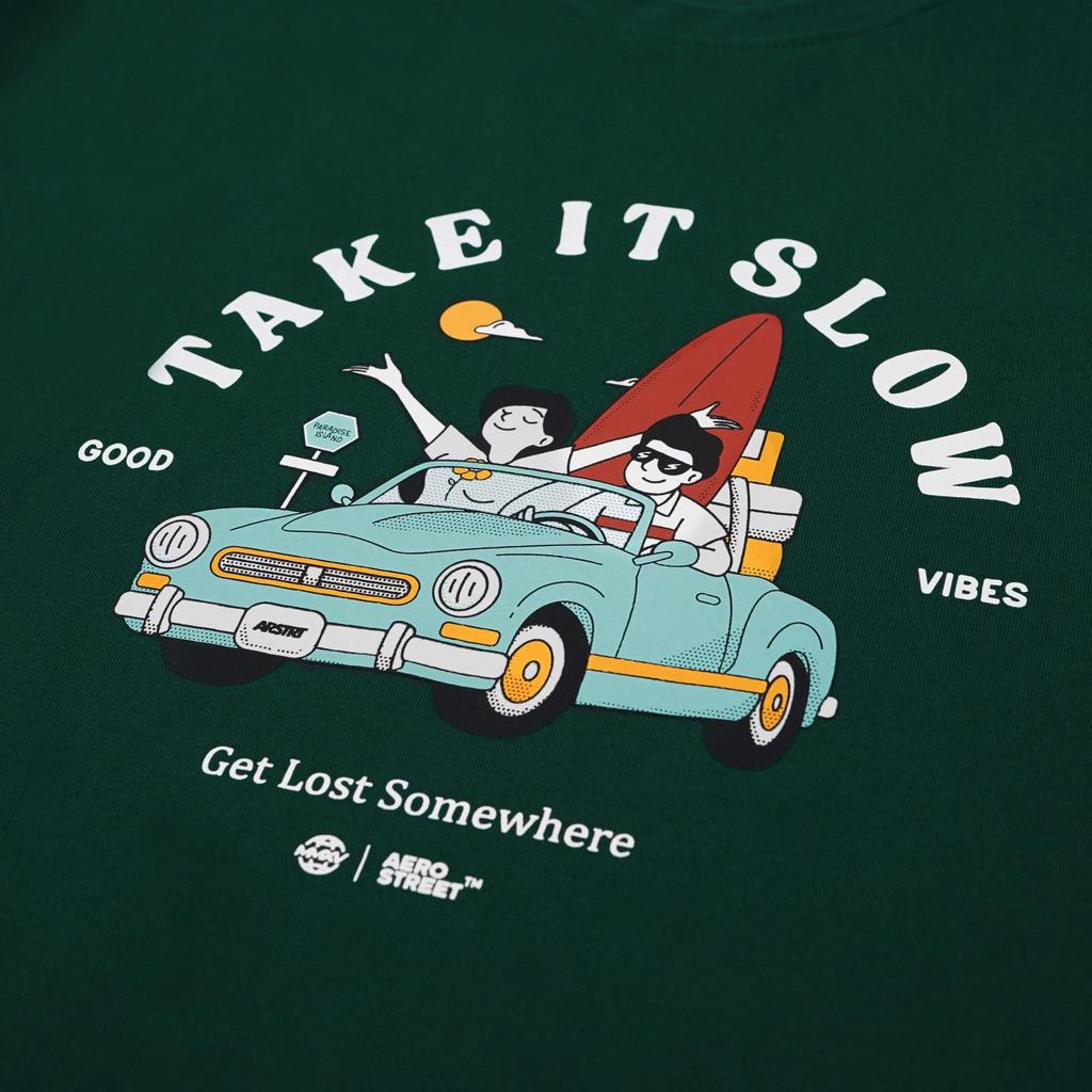 Aerostreet T Shirt Slowly Hijau Botol Kaos Tshirt ABCAA