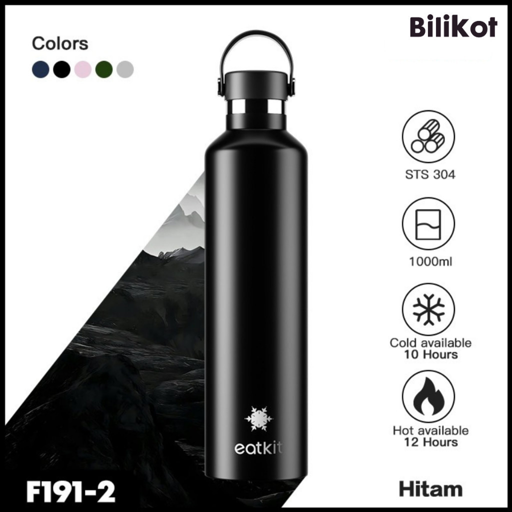 Hoptech - Tumbler Stainless Steel 304 1000ml | Botol Minum Tahan Panas Dan Dingin | Thermos Cup Vacuum