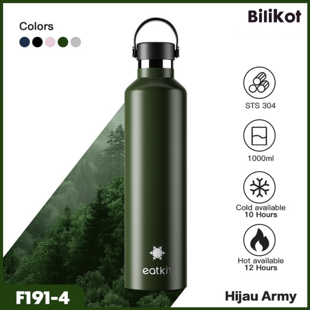 Hoptech - Tumbler Stainless Steel 304 1000ml | Botol Minum Tahan Panas Dan Dingin | Thermos Cup Vacuum